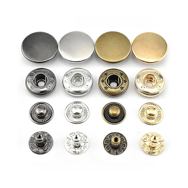 Premium Stainless Steel Snap Buttons Heavy-Duty Fasteners for Apparel and Leather Goods 